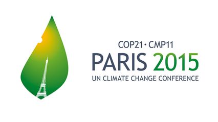 logo de la COP 21, une tour Eiffel dans une feuille verte