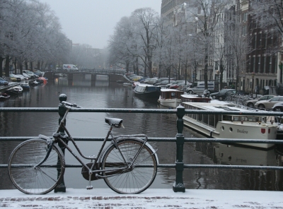 vélo sous la neige