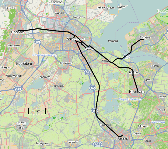 le chemin de banlieue à Amsterdam