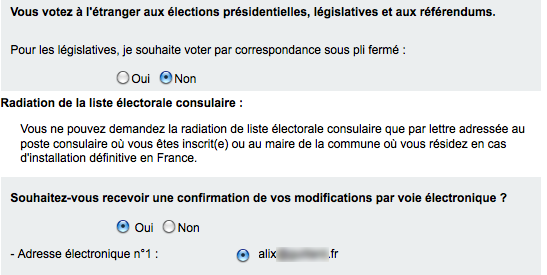 Enregistrement pour les élections sur monconsulat