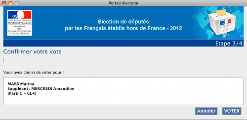 Confirmation de mon vote